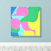 Abstrakter geschichteter rosa und grüner Kunstdruc Leinwanddruck (Insitu (Holzboden))