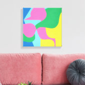 Abstrakter geschichteter rosa und grüner Kunstdruc Leinwanddruck (Insitu (Wohnzimmer))