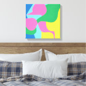 Abstrakter geschichteter rosa und grüner Kunstdruc Leinwanddruck (Insitu (Schlafzimmer))