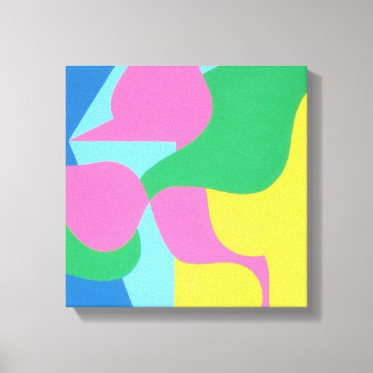 Abstrakter geschichteter rosa und grüner Kunstdruc Leinwanddruck (Vorderseite)
