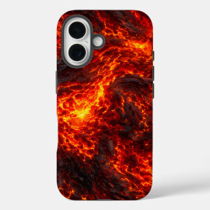 Abstrakter geschmolzener Lavastrom Vulkan iPhone 16 Hülle