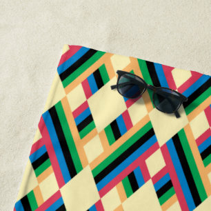 Abstrakter gestreifter Diamant-Pastell Strandtuch