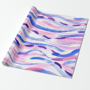 Abstrakter gestreifter Wasserfarbhintergrund. Pins Geschenkpapier