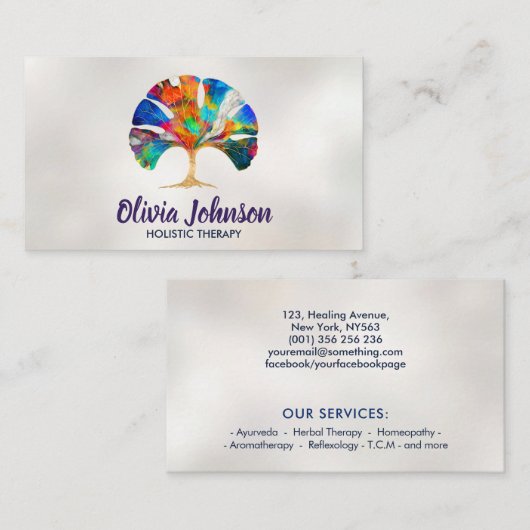 Abstrakter Gingko-Laubbaum Visitenkarte (Vorne/Hinten)