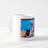 ABSTRAKTER GITARIST ZEICHNEND KAFFEETASSE (Vorderseite Links)