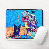 ABSTRAKTER GITARIST ZEICHNEND MOUSEPAD (Mit Mouse)