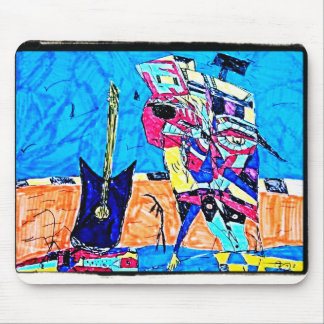 ABSTRAKTER GITARIST ZEICHNEND MOUSEPAD