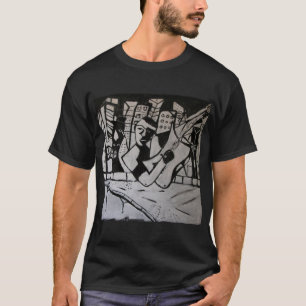 ABSTRAKTER GITARRIST SCHWARZ-WEISS T-Shirt