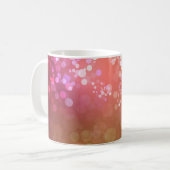 Abstrakter glamouröser, glänzender Hintergrund. Kaffeetasse (Vorderseite Links)