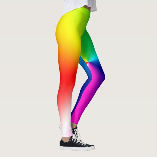 abstrakter glänzender Regenbogen Leggings (Rechts)