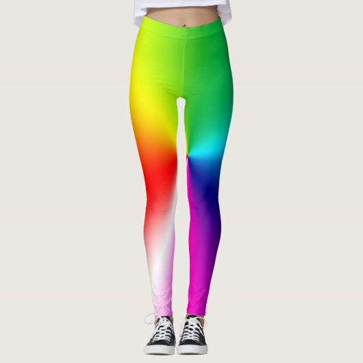 abstrakter glänzender Regenbogen Leggings (Vorderseite)