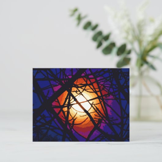 Abstrakter Glass Moon Postkarte (Stehend Vorderseite)