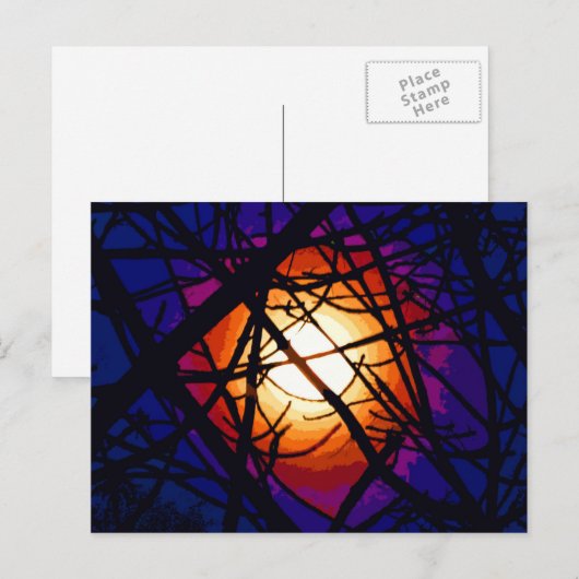 Abstrakter Glass Moon Postkarte (Vorne/Hinten)