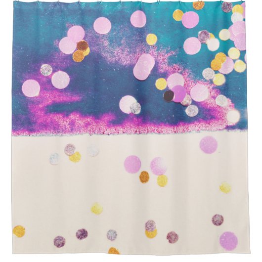 Abstrakter Glittery Blue Watercolor Splash Duschvorhang (Vorderseite)