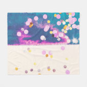 Abstrakter Glittery Blue Watercolor Splash Fleecedecke (Vorderseite (Horizontal))
