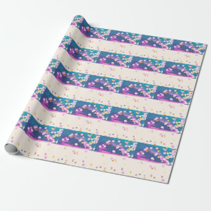Abstrakter Glittery Blue Watercolor Splash Geschenkpapier