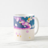 Abstrakter Glittery Blue Watercolor Splash Kaffeetasse (VorderseiteRechts)