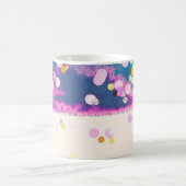 Abstrakter Glittery Blue Watercolor Splash Kaffeetasse (Mittel)