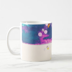 Abstrakter Glittery Blue Watercolor Splash Kaffeetasse