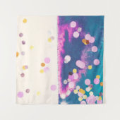 Abstrakter Glittery Blue Watercolor Splash Wandteppich (Vorderseite (Horizontal))