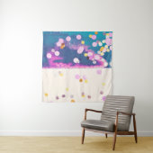 Abstrakter Glittery Blue Watercolor Splash Wandteppich (Beispiel)
