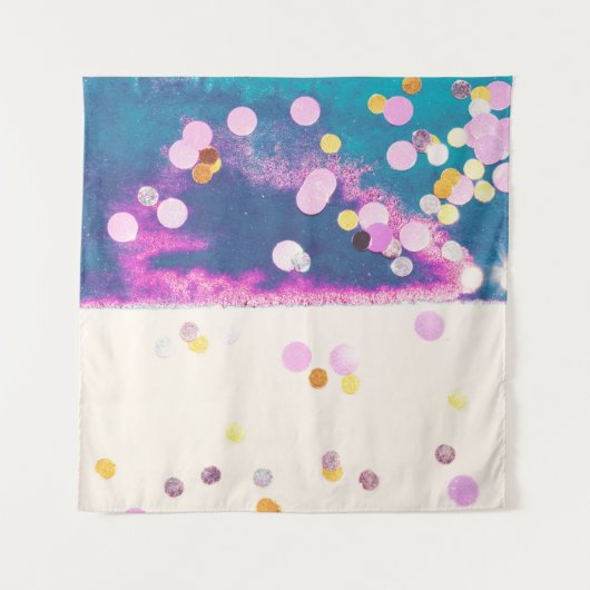 Abstrakter Glittery Blue Watercolor Splash Wandteppich (Vorderseite)
