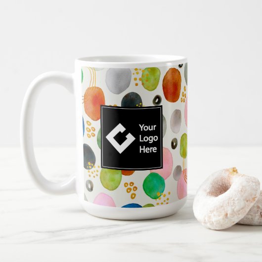 Abstrakter Glitzer aus Pebble Gold + Ihr Logo Kaffeetasse (Mit Donut)