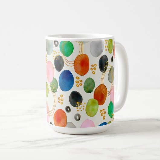 Abstrakter Glitzer aus Pebble Gold + Ihr Logo Kaffeetasse (VorderseiteRechts)