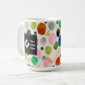 Abstrakter Glitzer aus Pebble Gold + Ihr Logo Kaffeetasse (Vorderseite Links)