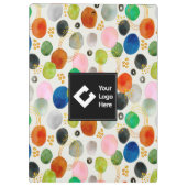 Abstrakter Glitzer aus Pebble Gold + Ihr Logo Klemmbrett (Rückseite)