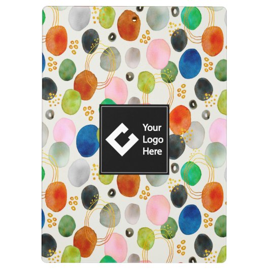 Abstrakter Glitzer aus Pebble Gold + Ihr Logo Klemmbrett (Rückseite)