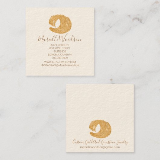 Abstrakter Glitzer Brush Stroke Jewelier Maker Quadratische Visitenkarte (Vorne/Hinten)