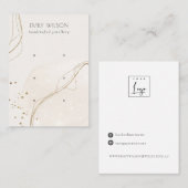 Abstrakter Glitzer Elfenbeingold 3-Stuhlvorführung Visitenkarte (Vorne/Hinten)