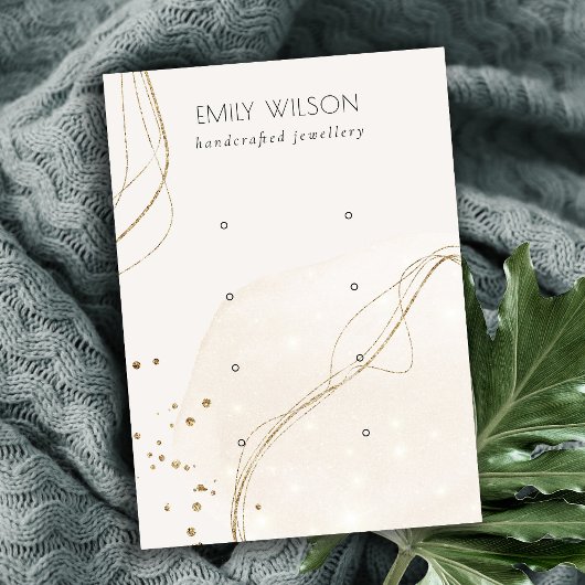 Abstrakter Glitzer Elfenbeingold 4 Stuhlvorführung Visitenkarte