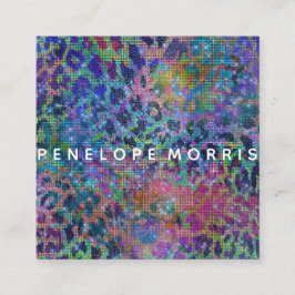 Abstrakter Glitzer für Tierdrucke Beauty Stylist Quadratische Visitenkarte