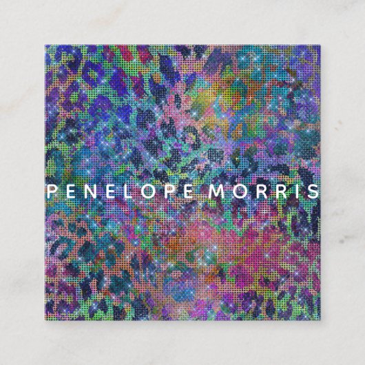 Abstrakter Glitzer für Tierdrucke Beauty Stylist Quadratische Visitenkarte (Vorderseite)