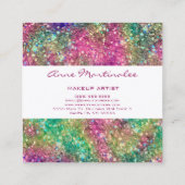 Abstrakter Glitzer Glitz Square Business Card Quadratische Visitenkarte (Rückseite)