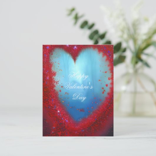 Abstrakter Glitzer Herzvalentin Feiertagskarte (Stehend Vorderseite)