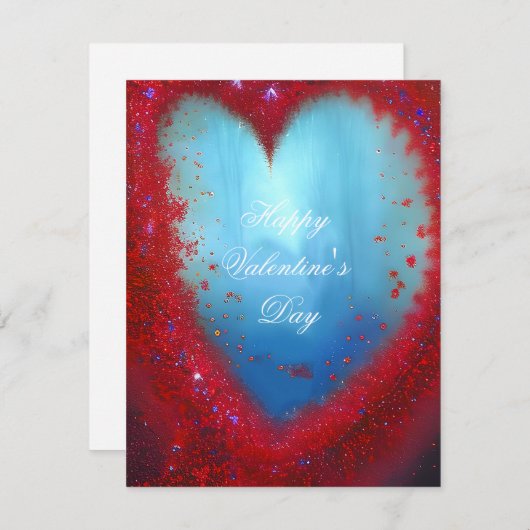 Abstrakter Glitzer Herzvalentin Feiertagskarte (Vorne/Hinten)