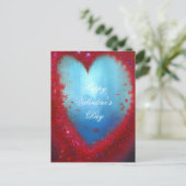 Abstrakter Glitzer Herzvalentin Postkarte (Stehend Vorderseite)