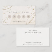 Abstrakter Glitzer Ivory Gold 5 Punch Loyalität Visitenkarte (Vorne/Hinten)