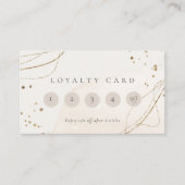 Abstrakter Glitzer Ivory Gold 5 Punch Loyalität Visitenkarte (Vorderseite)