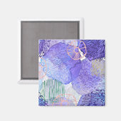 Abstrakter Glitzer mit Aquarellfarben Lila Magnet (Vorderseite/Rückseite)