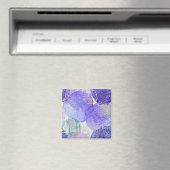 Abstrakter Glitzer mit Aquarellfarben Lila Magnet (In Situ (Geschirrspüler))