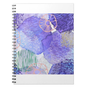 Abstrakter Glitzer mit Aquarellfarben Lila Notizblock