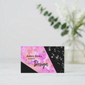 *~* Abstrakter Glitzer Modernes geometrisches Rosa Visitenkarte (Stehend Vorderseite)