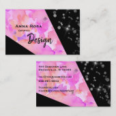 *~* Abstrakter Glitzer Modernes geometrisches Rosa Visitenkarte (Vorne/Hinten)