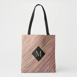 Abstrakter Glitzer Monogram Strip Tasche