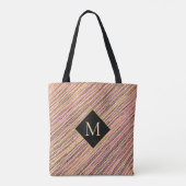 Abstrakter Glitzer Monogram Strip Tasche (Rückseite)