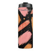 Abstrakter Glitzer Pinselstriche-Muster Thermosbecher (Vorderseite)